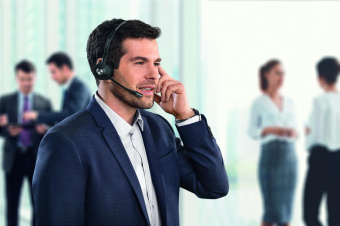Наушники с микрофоном Jabra Engage 75 Convertible черный/серебристый накладные BT крепление за ухом (9555-583-111) от магазина РЭССИ