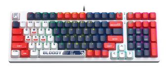 Клавиатура A4Tech Bloody S98 механическая синий/белый USB for gamer LED (SPORTS NAVY) от магазина РЭССИ