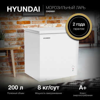 Морозильный ларь Hyundai CH20081 белый 82Вт от магазина РЭССИ