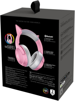 Наушники с микрофоном Razer Kraken BT - Kitty Edition - Quartz розовый/серый мониторные BT оголовье (RZ04-03520100-R3M1) от магазина РЭССИ