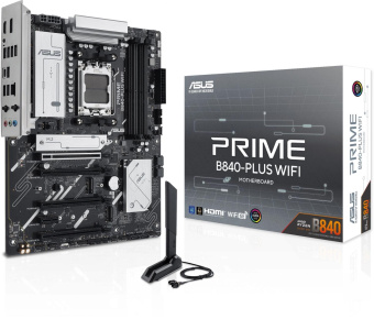 Материнская плата Asus PRIME B840-PLUS WIFI SocketAM5 AMD B840 4xDDR5 ATX AC`97 8ch(7.1) 2.5Gg RAID+HDMI+DP от магазина РЭССИ
