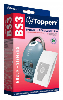 Пылесборники Topperr BS3 1002 бумажные (4пылесбор.) (1фильт.) от магазина РЭССИ