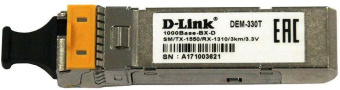 Трансивер D-Link 330T/3KM/A1A 1000Base-BX-D,Simplex SC,TX:1550nm,RX:1310nm,SM,3KM от магазина РЭССИ