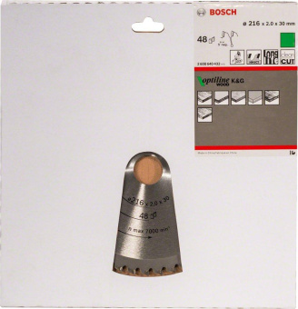 Диск пильный по дер. Bosch Standard (2608640432) d=216мм d(посад.)=30мм (циркулярные пилы) (упак.:1шт) от магазина РЭССИ