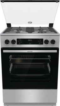 Плита Комбинированная Gorenje GKS6C70XF нержавеющая сталь (стеклянная крышка) реш.чугун от магазина РЭССИ