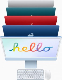 Моноблок Apple iMac A2439 24" 4.5K M1 8 core (3.2) 16Gb SSD256Gb 7 core GPU macOS WiFi BT 143W клавиатура мышь Cam синий 4480x2520 от магазина РЭССИ