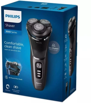 Бритва роторная Philips S3343/13 реж.эл.:3 питан.:аккум. черный от магазина РЭССИ