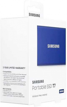 Накопитель SSD Samsung USB-C 500Gb MU-PC500H/WW T7 1.8" синий от магазина РЭССИ