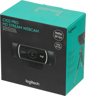 Камера Web Logitech Pro Stream C922 черный 3Mpix (1920x1080) USB2.0 с микрофоном (960-001088) от магазина РЭССИ