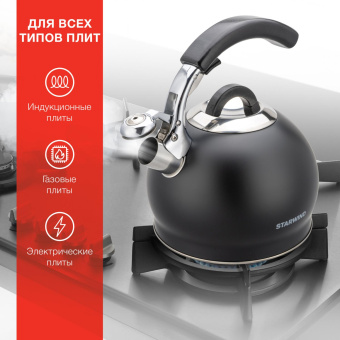 Чайник металлический Starwind Chef Concept 3л. черный (SW-CH1510) от магазина РЭССИ