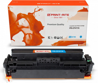Картридж лазерный Print-Rite TFH769CPU1J PR-CF411A CF411A голубой (2300стр.) для HP LJ M452DW/DN/NW M477FDW/M477FDN/M477FNW от магазина РЭССИ