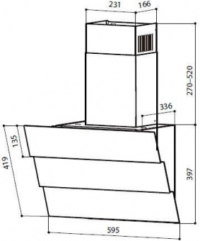 Вытяжка каминная Lex Rio GS 600 черный управление: сенсорное (1 мотор) от магазина РЭССИ