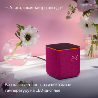Умная колонка Yandex Станция Миди YNDX-00054PNK Алиса малиновый 24W 1.0 BT/Wi-Fi 10м от магазина РЭССИ