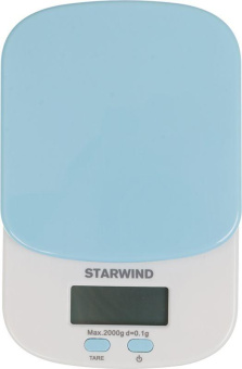 Весы кухонные электронные Starwind SSK2156 макс.вес:2кг голубой от магазина РЭССИ