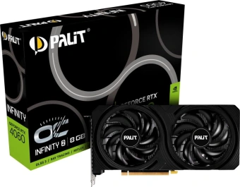 Видеокарта Palit PCI-E 4.0 RTX4060 INFINITY 2 OC NVIDIA GeForce RTX 4060 8Gb 128bit GDDR6 1830/17000 HDMIx1 DPx3 HDCP Ret от магазина РЭССИ