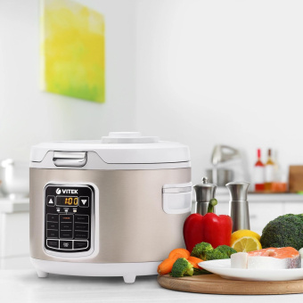 Мультиварка Vitek VT-4281 4л 800Вт бежевый/белый от магазина РЭССИ