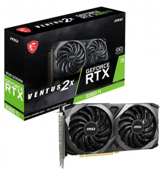 Видеокарта MSI PCI-E 4.0 RTX 3060 Ti VENTUS 2X 8G V1 LHR RU NVIDIA GeForce RTX 3060Ti 8192Mb 256 GDDR6 1665/14000 HDMIx1 DPx3 HDCP Ret от магазина РЭССИ