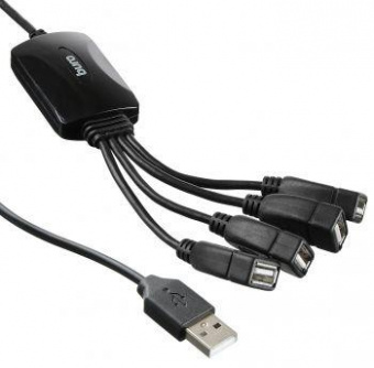 Разветвитель USB 2.0 Buro BU-HUB4-0.3-U2.0-Splitter 4порт. черный от магазина РЭССИ