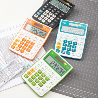 Калькулятор настольный Deli E1238black черный 12-разр. от магазина РЭССИ