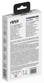 Мобильный аккумулятор Hiper PSL5000 5000mAh 2.1A 2xUSB белый (PSL5000 WHITE) от магазина РЭССИ