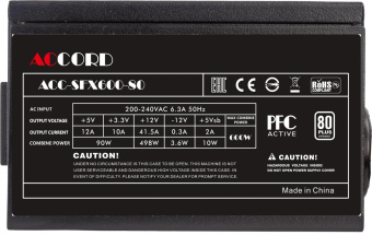 Блок питания Accord SFX 600W ACC-SFX600-80 24pin APFC 80mm fan 3xSATA RTL от магазина РЭССИ