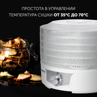Сушка для фруктов и овощей Polaris PFD 2805 5под. 250Вт белый от магазина РЭССИ
