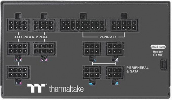 Блок питания Thermaltake ATX 850W Toughpower PF1 ARGB 80+ platinum 24+2x(4+4) pin APFC 140mm fan color LED 12xSATA Cab Manag RTL от магазина РЭССИ