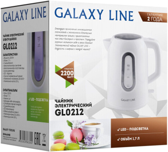 Чайник электрический Galaxy Line GL 0212 1.7л. 2200Вт белый (корпус: пластик) от магазина РЭССИ