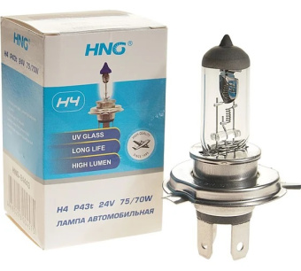 Автолампа HNG H4 75/70 P43t 24V HNG-24443 от магазина РЭССИ