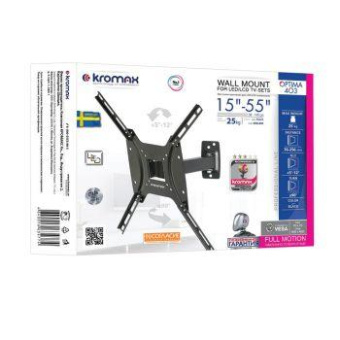 Кронштейн для телевизора Kromax OPTIMA-403 черный 15"-55" макс.25кг настенный поворот и наклон от магазина РЭССИ