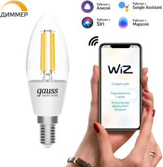 Умная лампа Gauss Smart Home C35 E14 (упак.:1шт) (1230112) от магазина РЭССИ