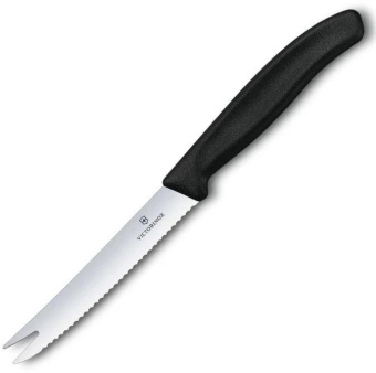Нож кухонный Victorinox Swiss Classic (6.7863) стальной для сыра лезв.110мм серрейт. заточка черный от магазина РЭССИ