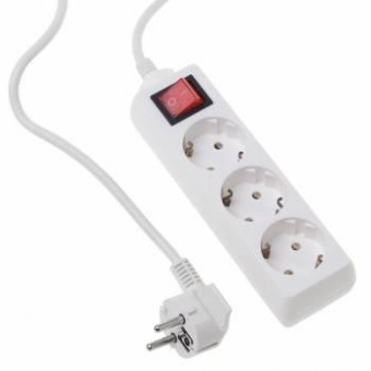 Сетевой удлинитель Buro BU-PS3.3/W 3м (3 розетки) белый (пакет ПЭ) от магазина РЭССИ