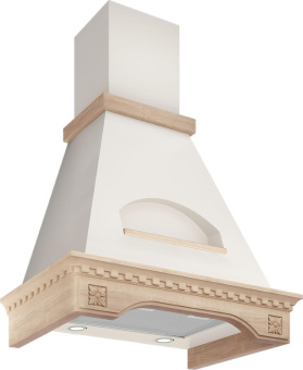 Вытяжка каминная Elikor Бельведер Флореале 60П-650-П3Д бежевый/дуб неокрашенный управление: ползунковое (1 мотор) от магазина РЭССИ