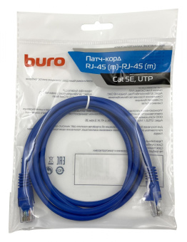 Патч-корд Buro UTP 4 пары cat5E CCA molded 1.5м синий RJ-45 (m)-RJ-45 (m) от магазина РЭССИ