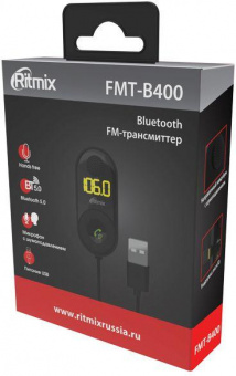 Автомобильный FM-модулятор Ritmix FMT-B400 черный MicroSD BT USB (80000850) от магазина РЭССИ