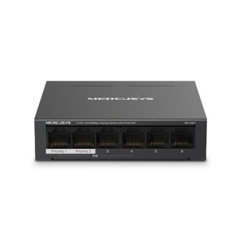 Коммутатор Mercusys MS106LP 6x100Mb 4PoE+ 40W неуправляемый от магазина РЭССИ