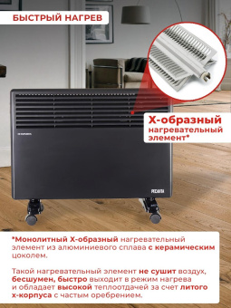 Конвектор Ресанта ОК-1600Ч 1600Вт черный от магазина РЭССИ
