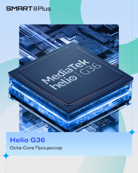 Смартфон Infinix X6526 Smart 8 Plus 128Gb 4Gb белый моноблок 2Sim 6.6" 720x1612 Android 13 50Mpix 802.11 a/b/g/n/ac NFC GPS GSM900/1800 GSM1900 TouchSc Protect FM A-GPS Micro SD max2048Gb от магазина РЭССИ