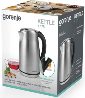 Чайник электрический Gorenje K17S 1.7л. 2000Вт нержавеющая сталь (корпус: металл) от магазина РЭССИ