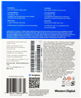 Накопитель SSD WD SATA-III 500GB WDS500G3B0A Blue 2.5" от магазина РЭССИ