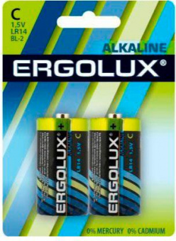 Батарея Ergolux Alkaline LR14 BL-2 C 8450mAh (2шт) блистер от магазина РЭССИ