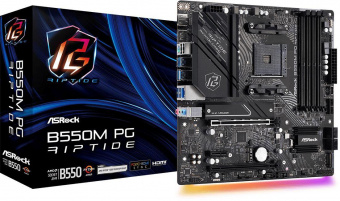 Материнская плата Asrock B550M PG RIPTIDE Soc-AM4 AMD B550 4xDDR4 mATX AC`97 8ch(7.1) 2.5Gg RAID+HDMI+DP от магазина РЭССИ