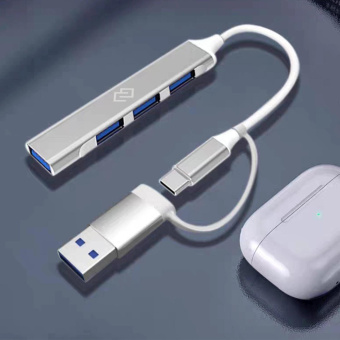 Разветвитель USB-C Digma DHUB-4USB-AC-3.0 4порт. черный от магазина РЭССИ