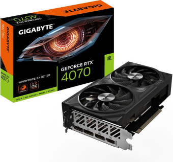 Видеокарта Gigabyte PCI-E 4.0 GV-N4070WF2OC-12GD NVIDIA GeForce RTX 4070 12Gb 192bit GDDR6X 2475/21000 HDMIx1 DPx3 HDCP Ret от магазина РЭССИ