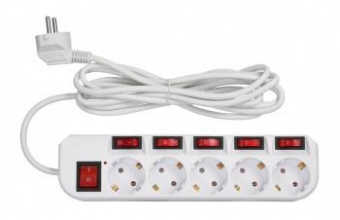 Сетевой фильтр Buro 500SH-3-SW-W 3м (5 розеток) белый (коробка) от магазина РЭССИ