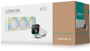 Система водяного охлаждения Deepcool LQ360 Wh ARGB Soc-AM5/AM4/1200/1700/1851 белый 4-pin 38.71dB Al LCD 350W 1840gr Ret (R-LQ360-WHDSMC-G-1) от магазина РЭССИ