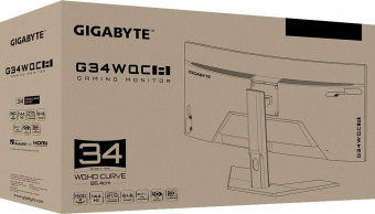 Монитор Gigabyte 34" G34WQC A черный VA LED 1ms 21:9 HDMI M/M матовая HAS 350cd 178гр/178гр 3440x1440 144Hz FreeSync Premium DP 2K 8.4кг от магазина РЭССИ