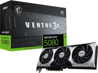 Видеокарта MSI PCI-E RTX 5080 16GB VENTUS 3X OC NVIDIA GeForce RTX 5080 16Gb 256bit GDDR7 2640/30000 HDMIx1 DPx3 HDCP Ret от магазина РЭССИ