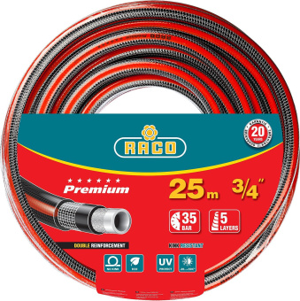 Поливочный армированный 5-ти слойный шланг Raco PREMIUM 3/4"x25м 40300-3/4-25_z01 от магазина РЭССИ